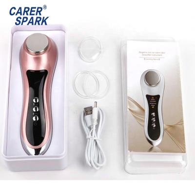 China Anti-Puffiness Anti-Aging Ice Press Radio Frequency Vibration Massage Facial Ionic Beauty Equipment for sale