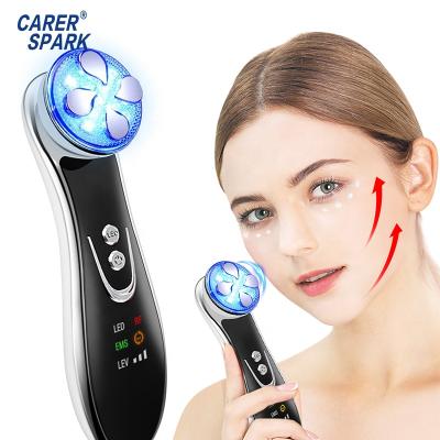 China Anti-Puffiness RF EMS Hot Massage LED Handheld Photon Lift Facial Machine For Wrinkle And Face Lifting for sale