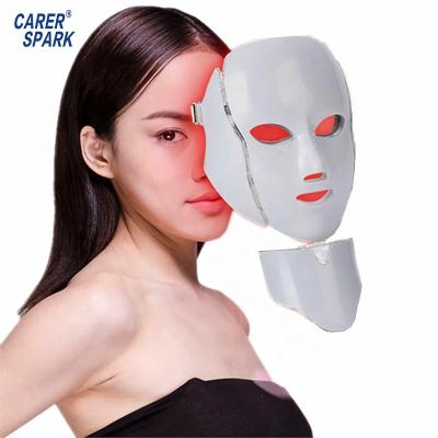 China Skin Tightening 7 Colors Light Led Mask LED Therapy Facial Protective Mask With Neck Skin Rejuvenation Skin Care Acne Anti Whitening Function for sale