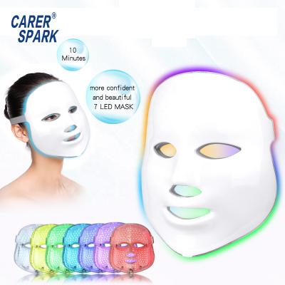 China Skin Tightening Skin Care 7 Color LED Photon Light Therapy Facial Daily Treatment Whitening Acne Spot Scar Anti Aging Removal Led Beauty Mask for sale