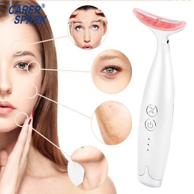 China Wrinkle Remover Skin Tightening Therapy Red And White Light High Frequency Vibration EMS RF Neck Wrinkle Remover for sale