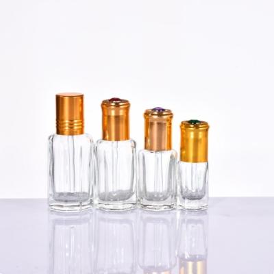 China Customization 3ml 6ml 9ml 12ml Cosmetic Wholesale Essential Oil Bottle Octagonal Empty Glass Roll On Bottle for sale