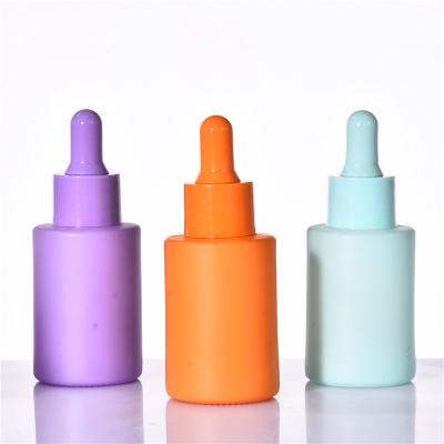 China New Design Wholesale 1oz 30ml Colors Competitive Price Glass Dropper Cosmetic Luxury Frosted Bottle for sale