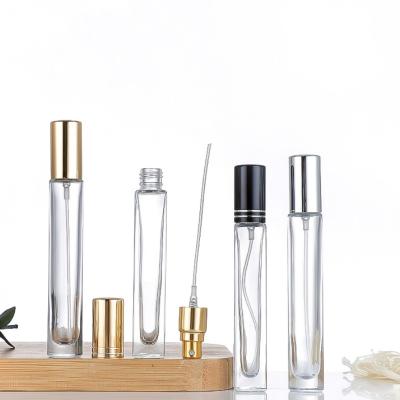 China Hot Selling Transparent Round Cosmetic Products Square Mini Refillable 10ml Perfume Bottle for sale