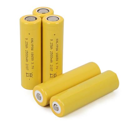 China Toys Wholesale 18650 Battery 2500mah Cylindrical Rechargeable Li-ion Lithium Battery Cell For Power Tools for sale