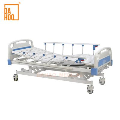 China Factory Direct Sales General Hospital Clinic Manual Bed Triple Function Stainless Steel Hospital Bed for sale