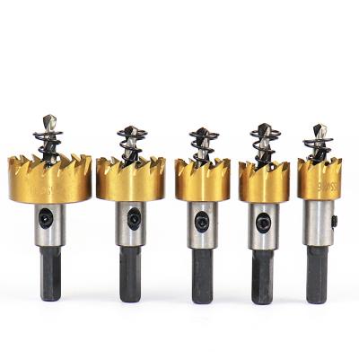 China Wood Drilling 5pcs Wood Cutter Tool 16-30 mm HSS Hole Saw Drill Bits Set for Installing Locks for sale