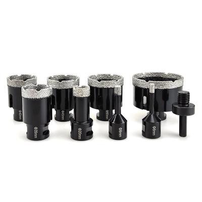 China For tile/ceramic/porcelain drilling hole M14 9pcs Vacuum Brazed Diamond Drilling Core Bits Drills hole saw for Porcelain Marble Granite for sale