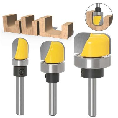 China MDF Solid Wood 3PCS 1/4 Shank Bowl Tray Milling Cutter Round Nose Bearing Router Bit Milling Cutter for Woodworking for sale