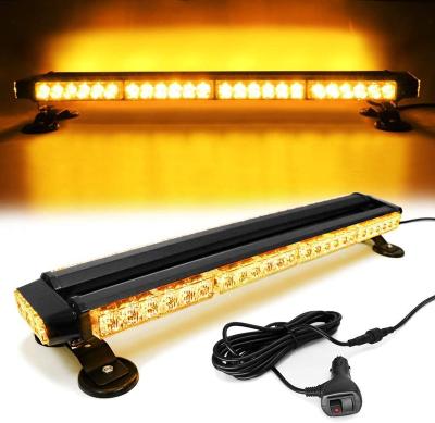 China Safty Light Traffic Emergency Hazard Warning Light Security Strobe Amber White Dual Color 30LEDs Flashing Light Bar with Magnet for sale