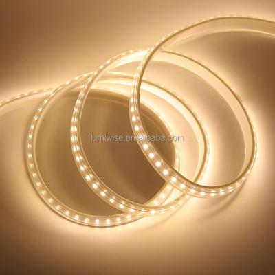 China High Voltage 110V 220V SMD2835 8w 12w LANDSCAPE led strip 60LEDS 120leds/m IP65 50m per roll for indoor or construction site lighting for sale