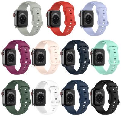 China No User Manual Solid Color Replacement Silicone Wrist Band Watch Strap For Apple Watch Series for sale