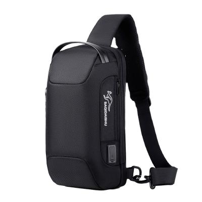 China 2022 Saatchi High Quality Durable Waterproof Kangaroo Men's USB Trunk Bag Sports Casual Anti-theft Men's Shoulder Handheld Messenger Bag for sale