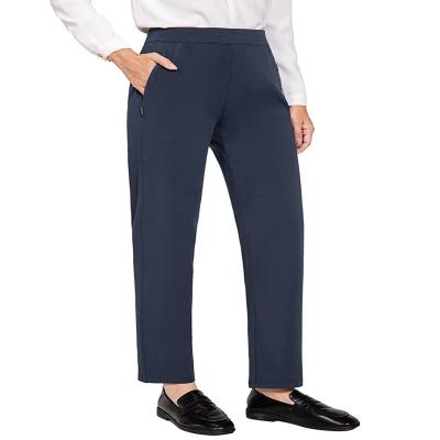 China 2021 Anti-Wrinkle Custom Work Casual Pull On Straight Leg Slacks With Zipper Pockets Golf Pants for sale