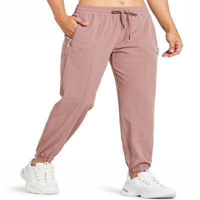 China High Quality QUICK DRY Ladies Mid Waist For Women's Elastic Running Cuff Sweatpants Sweatpants Golf Pants for sale