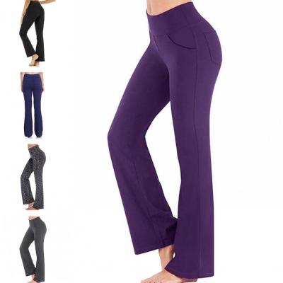 China Breathable Yoga Pants Stretchy Custom Women Pants Yoga Clothes High Waist Fitness Sports Yoga Running Wear Women Solid Gaiters Pants for sale