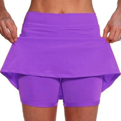 China RIMS Fashion Women Solid Color Running Skirt With Pockets Golf Sports Workout Shorts Tennis Hot Skirt for sale