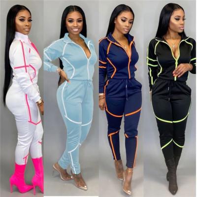 China Anti-Static Knitting Two Piece Pants Set, Ladies Zipper Cotton Joggers Simple Fashionable Long Sleeve Tracksuit Sweatsuit for sale