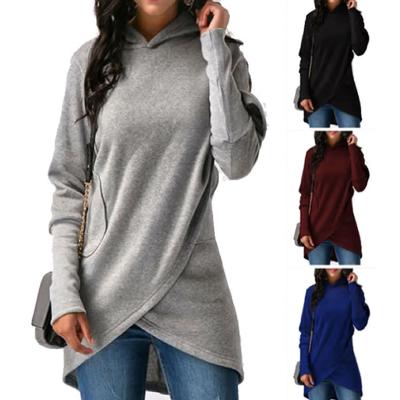 China Hot Selling Anti-Shrink Women's Pullover Full Pocket Solid Long Sleeve Women's Sweatshirts Hoodies for sale