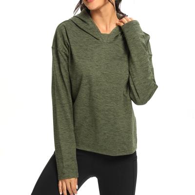 China Breathable Fashionable Modern Style Sweatshirt For Women Hood Long Sleeve Cationic Fabric for sale