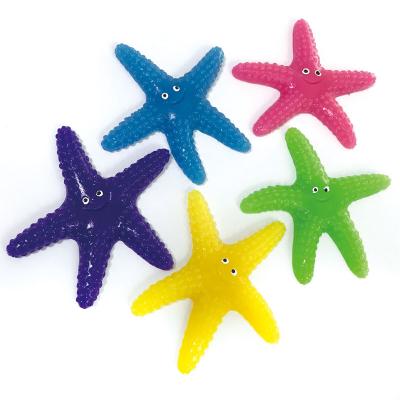 China Novelty TPR Material Colorful Novelty Starfish Shape Soft And Sticky Anti Stress Toy for sale