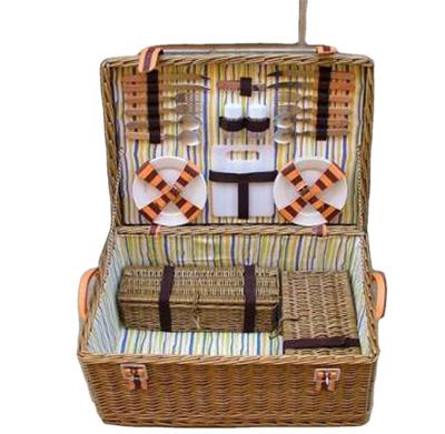 China China 4 Person Picnic Hamper Wicker Basket For Gift Basket for sale