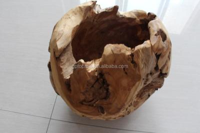 China Natural And Eco-friendly China Root Carving Wooden Ball For Decoration for sale