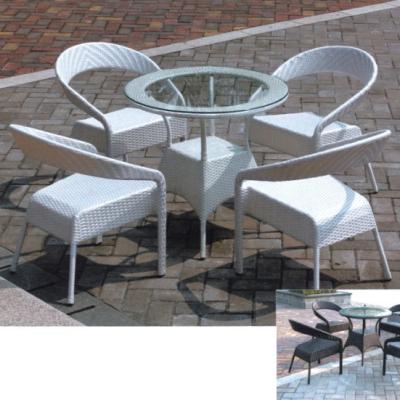 China Modern Rattan Garden Chair Set Wicker Table And Chairs Outdoor Balcony Furniture for sale