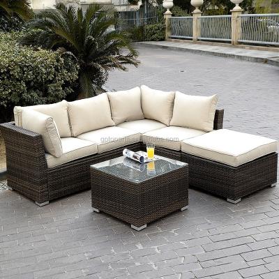 China Garden Sofa 6PC Sectional Patio Furniture PE Wicker Rattan Sofa Set Deck Couch Outdoor New for sale