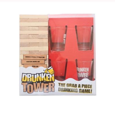 China Building Block Drinking Games Family Fun Wooden Drunk Tower Set TRG51 for sale