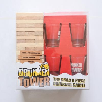 China Creative Funny Drinking Game Building Blocks Drinking Games Family Fun Tower Wooden Drunk Set for sale