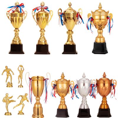 China Gold Plated Cup Trophies Factory Made China Soccer Basketball Sport 3D Hyper Gold Metal Awards for sale