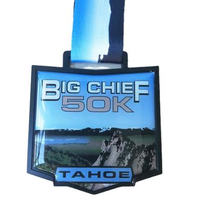 China High Quality Custom Black Nickel Plating Trail Running Marathon China Metal Medal for sale