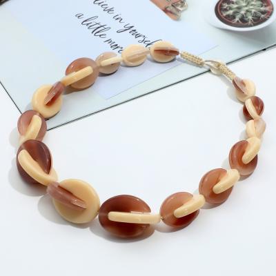 China High Quality Wholeale Custom Handmade Acetate Tortoise Shell Acrylic Jewelry For Women Designer Popular Unique Necklace for sale