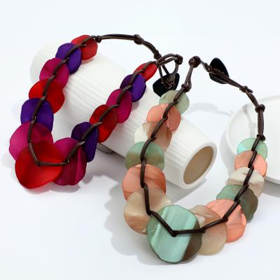 China European and American retro high quality colorful chain neck clavicle new fashion simple acrylic necklace for sale