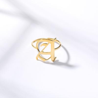 China Custom High Quality 2022 Stainless Steel Gold Letter NameplatePersonalized Ring Designs for sale