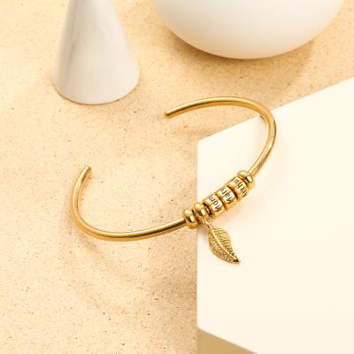 China 2022 High Quality Fashion Stainless Steel Name Jewelry Luxury Bracelet Roman Numeral Bangle Micro Customize for sale