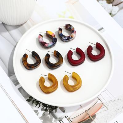 China New High Quality Summer Fashion Women Jewelry Hot Selling Colorful Neon Circle Enamel Earring for sale