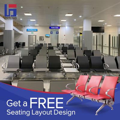 China 3 Seaters Modern Passenger Airport Chair Polyurethane Airport Waiting Seating for sale