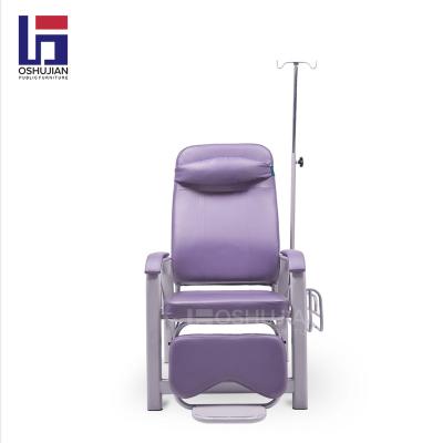 China Modern Hospital Clinic Height Footrest Blood Infusion Adjustable Post IV Transfusion Patient Medical Recliner Chair for sale