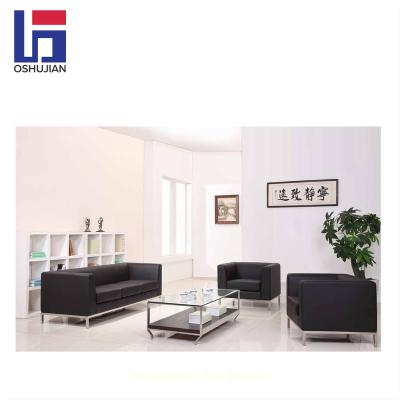 China Foshan Factory Supply Modern Design Modern Leather Office Waiting Sofa for sale