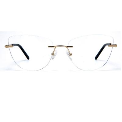 China Custom Rimless Rimless Women's Unisex Rimless Men's Alloy Material Light Glasses Frame Myopic Eyeglasses Eyewear for sale