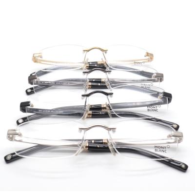 China For men high-grade frameless rimless metal frameless glass optical design eye Italian frame stock clearance discount for sale