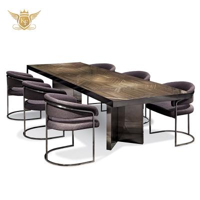 China Luxury Factory Custom Marble Top Solid Wood Legs 12 Seater Dining Furniture Table And Chairs For Dining Room for sale