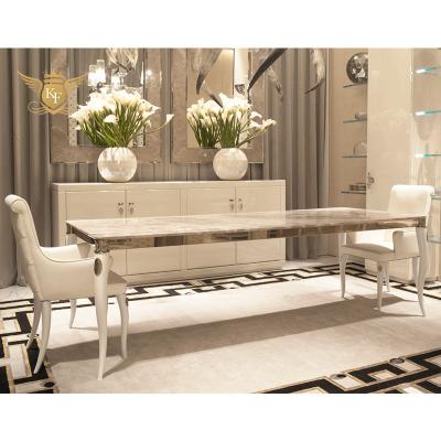 China Manufacturer Wholesale Modern Light Luxury Marble Dining Table Long for sale