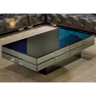 China Contemporary furniture high quality luxury modern style living room stainless steel marble top coffee table for sale