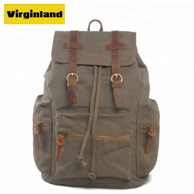 China No Custom Casual Army TF1039s Logo Backpack Best Selling Vintage Canvas Backbags For Men for sale