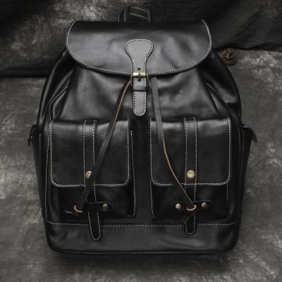 China No 6014 Wholesale New Design Mens Full Grain Genuine Leather Backpack Men for sale