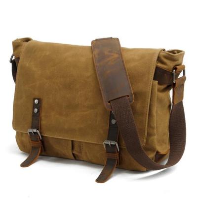 China Shoulder Bag 16928 Mens Waxed Canvas Satchel School 14