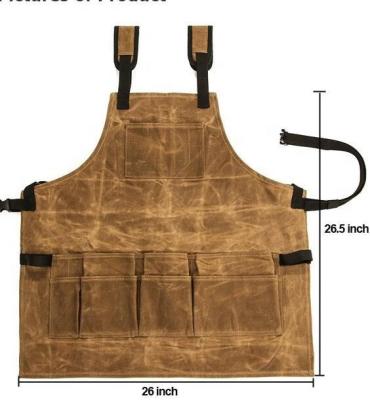 China Heavy Duty Painter Cleaning Craftsman Customized Logo Private Label Apron Waxed Heavy Canvas Carpenter Apron for sale